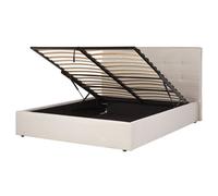 Beliani Ottoman Bed Lorient Fabric Beige 160 X 200 Cm (Eu King Size)