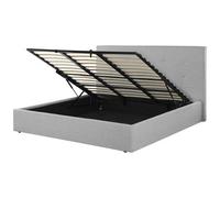 Beliani Ottoman Bed Lorient Fabric Grey 180 X 200 Cm (Eu Super King)