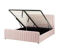 Ottoman Bed LUNAN Pastel Pink 160 x 200 cm (EU King Size)