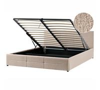 Ottoman Bed MASSOGNES Boucle Beige 180 x 200 cm