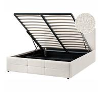 Ottoman Bed MASSOGNES Boucle Off-White 140 x 200 cm