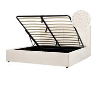 Beliani Ottoman Bed Moissac Boucle Off-White 180 X 200 Cm (Eu Super King)