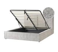 Beliani Ottoman Bed Moissac Velour Knit Black/ White 160 X 200 Cm (Eu King Size)