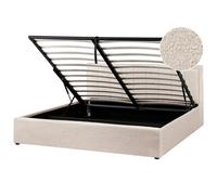 Beliani Ottoman Bed Montlaur Boucle Beige 180 X 200 Cm (Eu Super King)