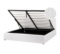 Ottoman Bed Boucle MONTLAUR 180 x 200 cm (EU Super King) White