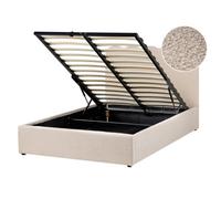 Ottoman Bed NANTERRE Boucle Beige 120 x 200 cm (EU Small Double)