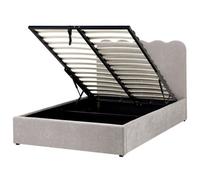 Ottoman Bed NANTERRE Chenille Taupe 120 x 200 cm (EU Small Double)