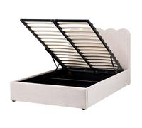 Ottoman Bed NANTERRE Fabric Light Beige 120 x 200 cm (EU Small Double)