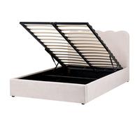 Ottoman Bed NANTERRE Fabric Light Beige 140 x 200 cm (EU Double)