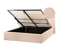 Beliani Ottoman Bed Orbey Boucle Beige 120 X 200 Cm (Eu Small Double)