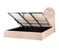 Beliani Ottoman Bed Orbey Boucle Beige 180 X 200 Cm (Eu Super King)