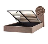 Beliani Ottoman Bed Orbey Boucle Brown 180 X 200 Cm (Eu Super King)