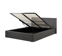 Beliani Ottoman Bed Orbey Fabric Grey 140 X 200 Cm (Eu Double)