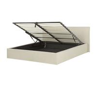Beliani Ottoman Bed Orbey Fabric Light Beige 160 X 200 Cm (Eu King Size)