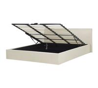 Beliani Ottoman Bed Orbey Fabric Light Beige 180 X 200 Cm (Eu Super King)