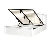 Ottoman Bed Pine Wood CLARBEC 140 x 200 cm (EU Double) White