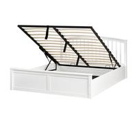 Ottoman Bed Pine Wood CLARBEC 160 x 200 cm (EU King Size) White