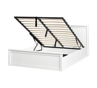 Ottoman Bed Pine Wood LAMBRES 140 x 200 cm (EU Double) White