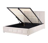 Beliani Ottoman Bed Quiberon Chenille Taupe 160 X 200 Cm (Eu King Size)