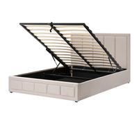 Beliani Ottoman Bed Quiberon Fabric Beige 160 X 200 Cm (Eu King Size)