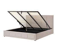 Beliani Ottoman Bed Quiberon Fabric Beige 180 X 200 Cm (Eu Super King)