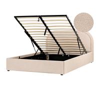 Beliani Ottoman Bed Quillien Boucle Beige 140 X 200 Cm (Eu Double)
