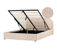 Ottoman Bed QUILLIEN Boucle Beige 160 x 200 cm (EU King Size)