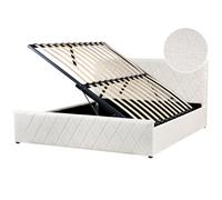 Beliani Ottoman Bed Rochefort Boucle Off-White 180 X 200 Cm (Eu Super King)
