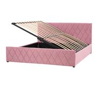 Ottoman Bed ROCHEFORT Velvet Pink 180 x 200 cm (EU Super King)