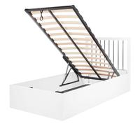 Beliani Ottoman Bed Rouvillers White 90 X 200 Cm (Eu Single)