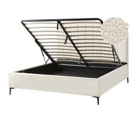 Beliani Ottoman Bed Boucle SEZANNE 180 x 200 cm (EU Super King) Off-White, White