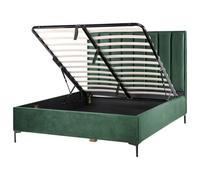 Beliani Ottoman Bed Sezanne Velvet Dark Green 160 X 200 Cm (Eu King Size)
