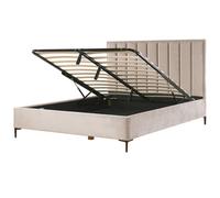 Ottoman Bed SEZANNE Velvet Taupe 180 x 200 cm (EU Super King)