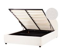 Ottoman Bed Boucle VAUCLUSE 140 x 200 cm (EU Double) Off-White