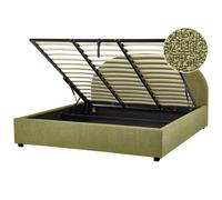 Ottoman Bed Boucle VAUCLUSE 180 x 200 cm (EU Super King) Olive Green