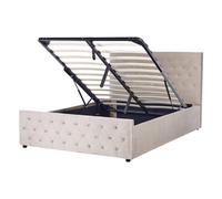 Ottoman Bed Velvet AMIENS 140 x 200 cm (EU Double) Taupe