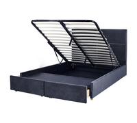 Ottoman Bed VERNOYES Velvet Black 160 x 200 cm (EU King Size)