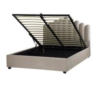 Beliani Ottoman Bed Velvet Vincennes 160 X 200 Cm Eu King Size Taupe
