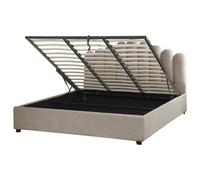 Beliani Ottoman Bed Velvet Vincennes 180 X 200 Cm Eu Super King Taupe