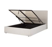 Beliani Ottoman Bed Vion Fabric Light Beige 140 X 200 Cm (Eu Double)