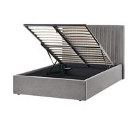Beliani Ottoman Bed Vion Velvet Grey 120 X 200 Cm (Eu Small Double)
