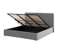 Ottoman Bed VION Velvet Grey 180 x 200 cm (EU Super King)