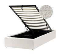 Beliani Ottoman Bed Without Headboard Dinan Boucle Off-White 90 X 200 Cm (Eu Single)
