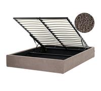Beliani Ottoman Bed Without Headboard Dinan Boucle Taupe 160 X 200 Cm (Eu King Size)