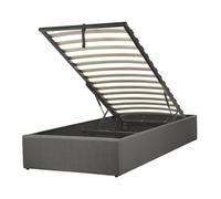 Beliani Ottoman Bed Fabric Dinan 90 X 200 Cm (eu Single) Dark Grey, Grey