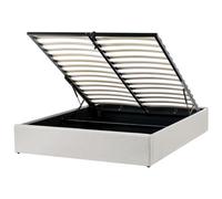 Beliani Ottoman Bed Without Headboard Fabric Dinan 140 X 200 Cm (Eu Double) Light Beige