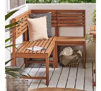 Beliani Outdoor 1-Seat Corner Chair For Balcony, Acacia Wood, Weatherproof