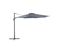 Beliani Outdoor Cantilever Parasol Octagonal Grey Canopy Steel Black Base Savona