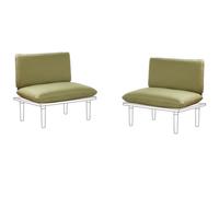 Beliani Outdoor Cushion Cover Set Frascati Olive Green