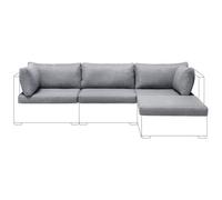 Beliani Outdoor Cushion Cover Set Sano Light Grey